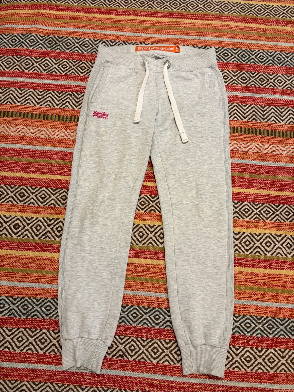Superdry Orange Label Slim Fit Sweatpants—Size Small Gray